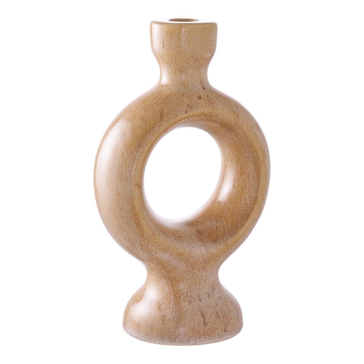 Kerzenhalter – Braun, Keramik, 13,5 x 8,8 x 23,5 cm