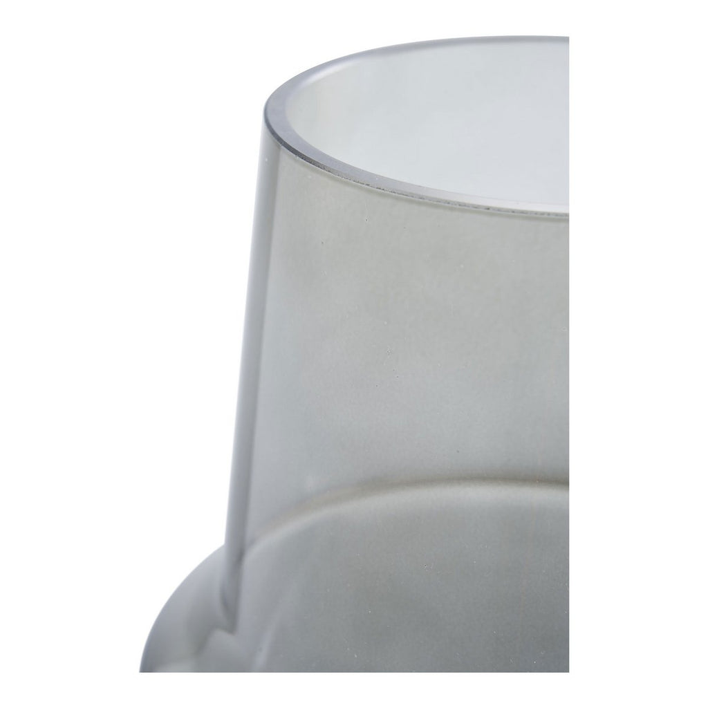 Glas-Vase in Rauchgrau - stilvolle Deko-Vase 19 cm hoch