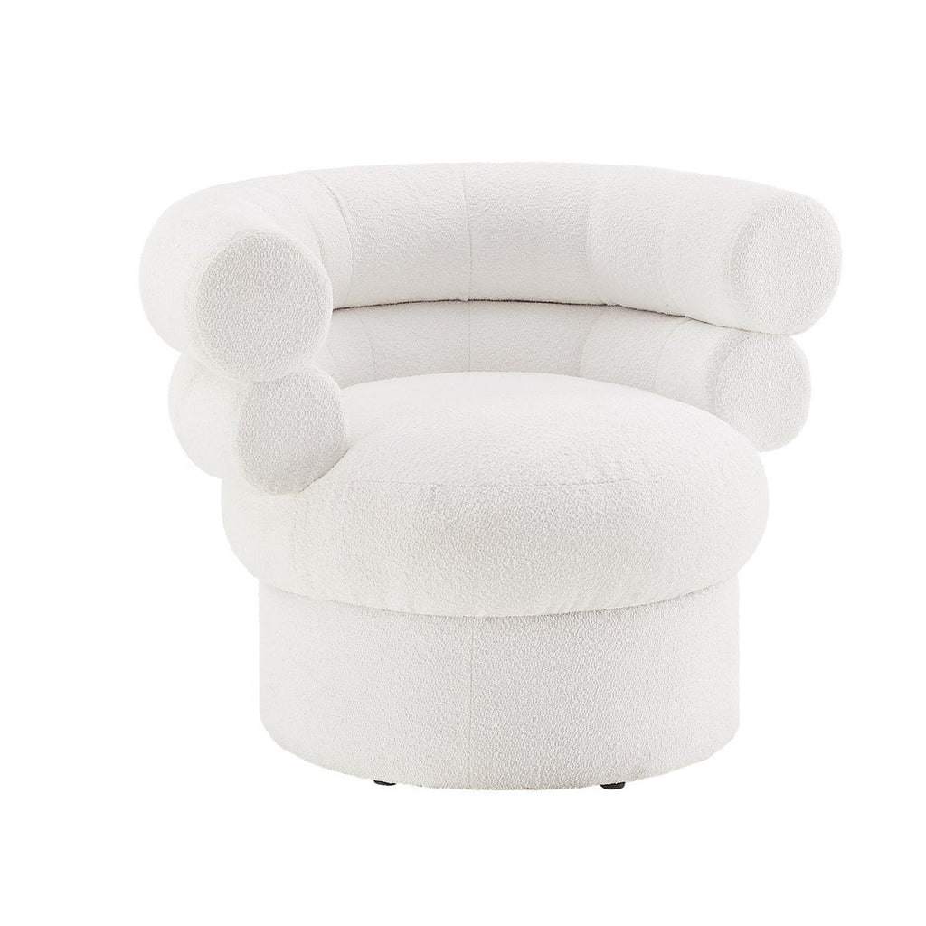 Sessel Boucléstoff Weiß