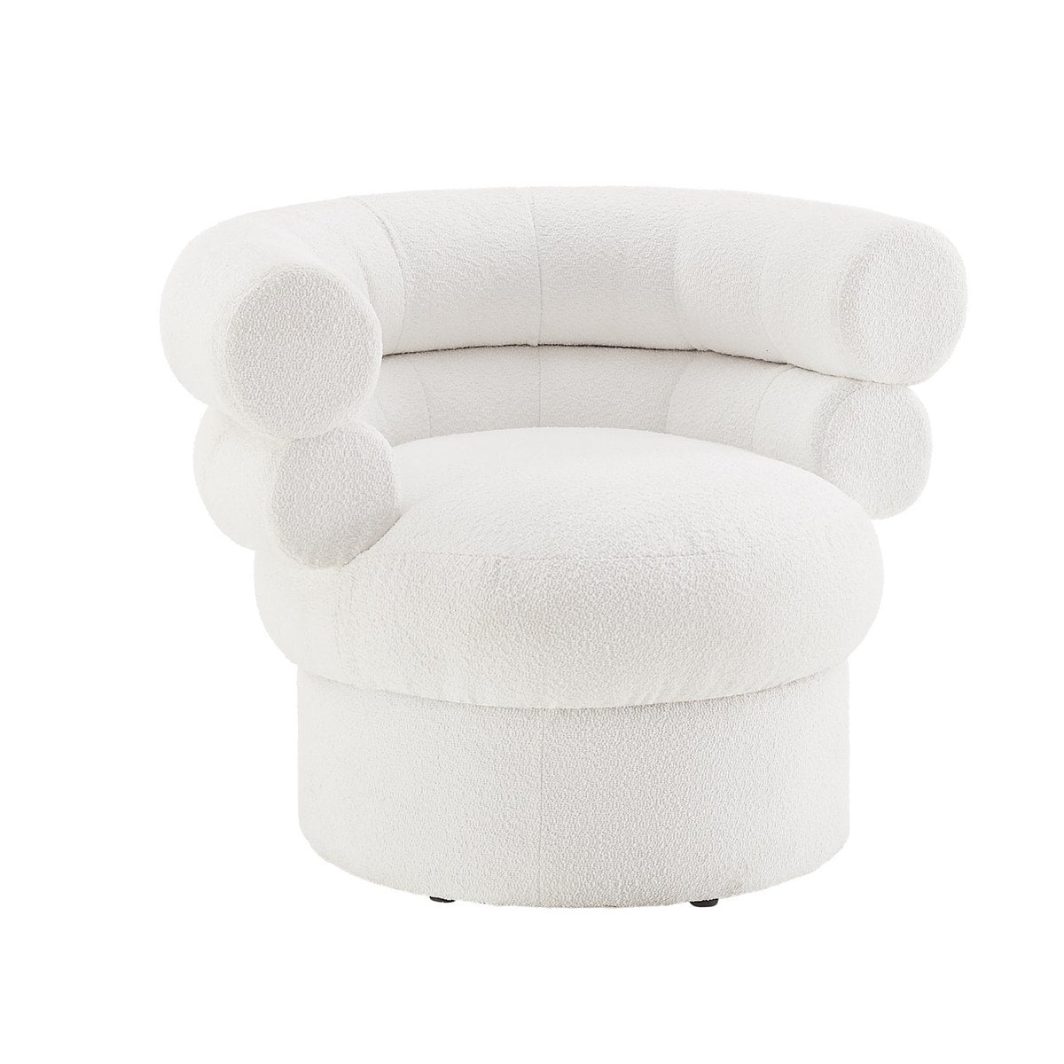 Sessel Boucléstoff Weiß