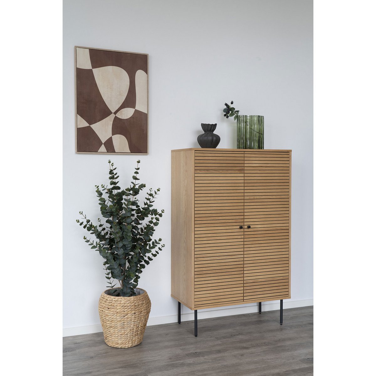 Runde Keramik-Vase schwarz - moderne Wohndekoration