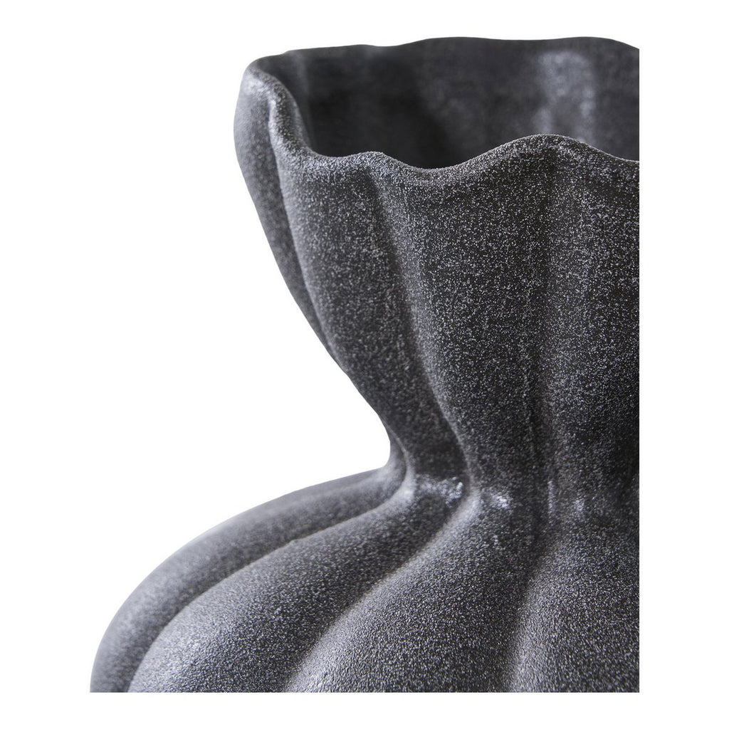 Schwarze Vase aus Keramik - Detailansicht 17,2 cm