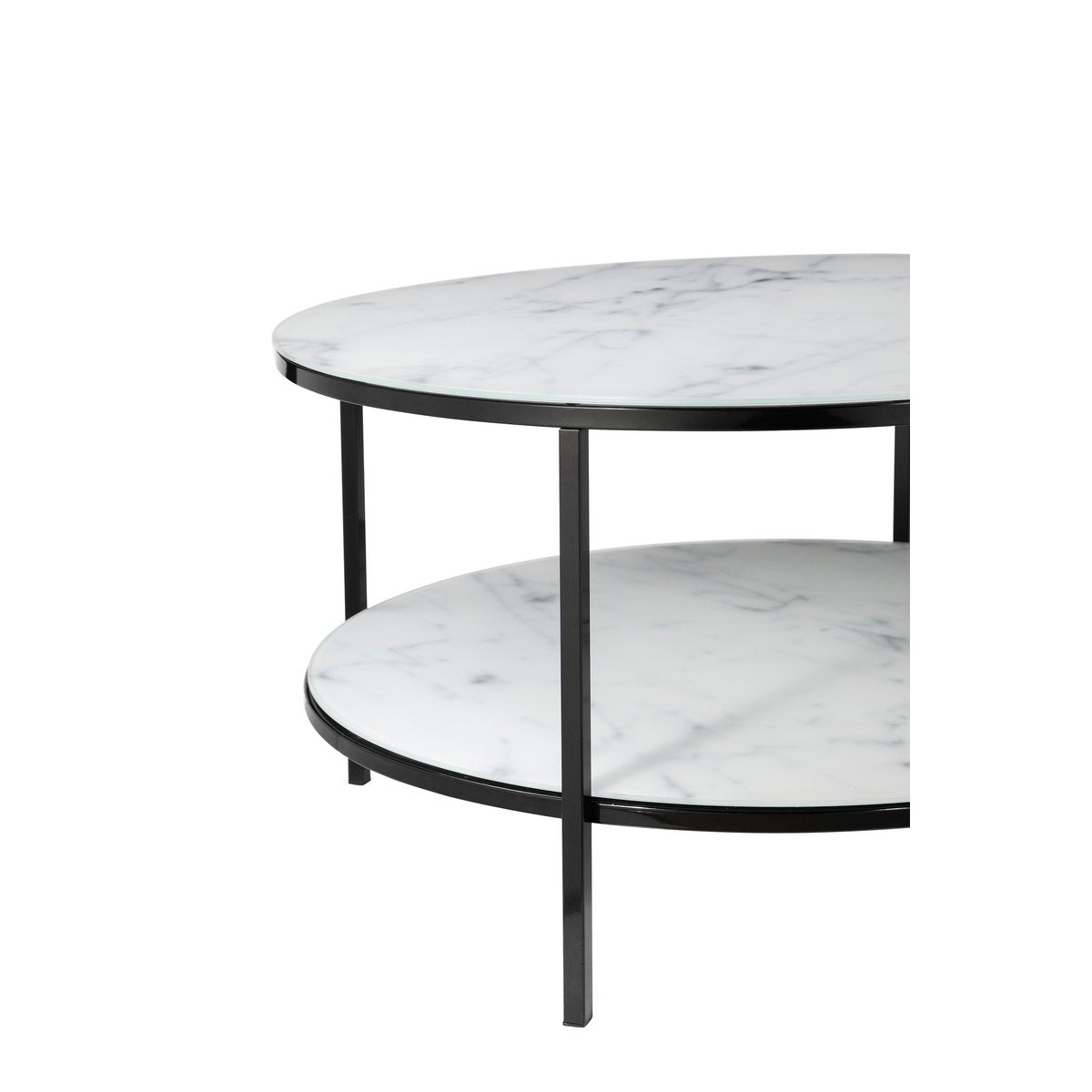 Couchtisch mit 2 Ablagen Ø 80 cm