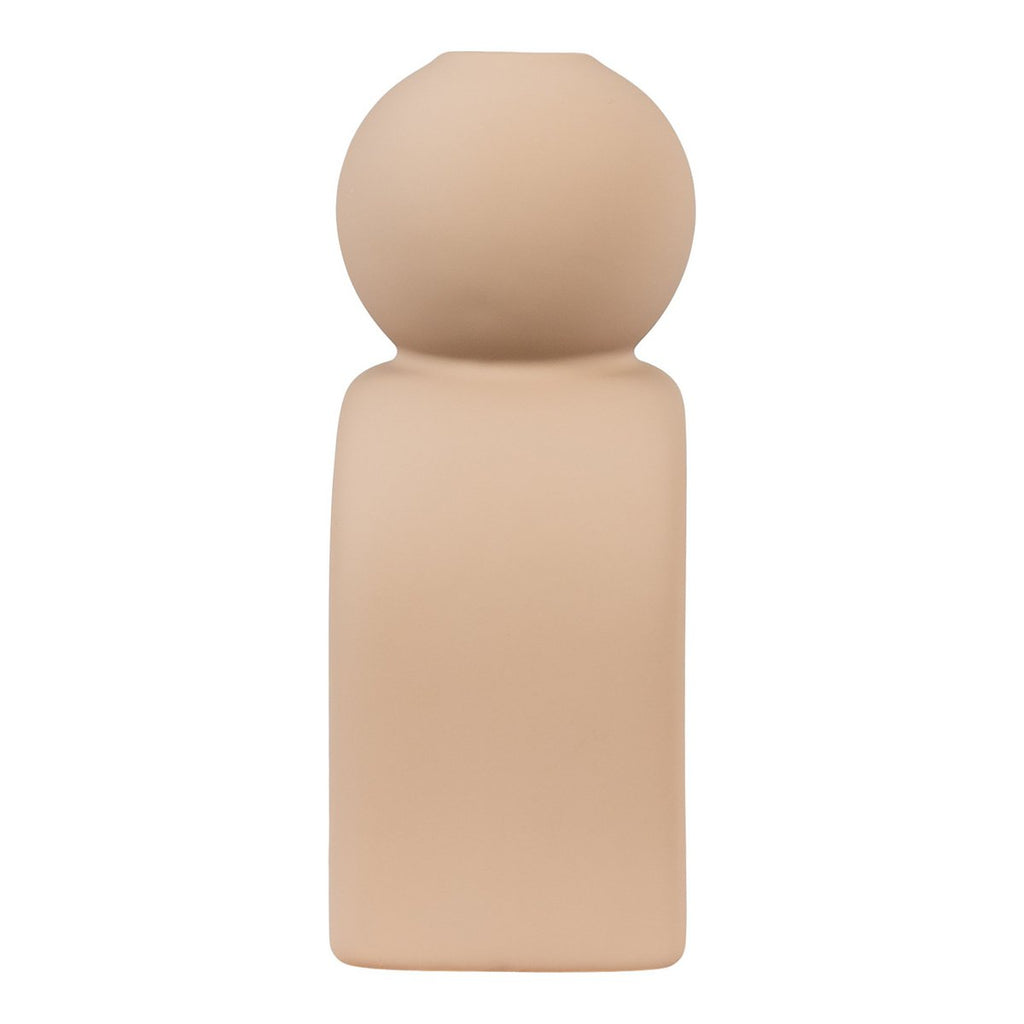 Kerzenhalter - Steingut, Braun - 10,5x6,5x17 cm