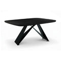 Esstisch 240x100 cm, Platte Mango massiv, Cross Base Metallgestell schwarz