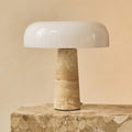Emily Travertinlampe | Elegantes Design mit Glasschirm