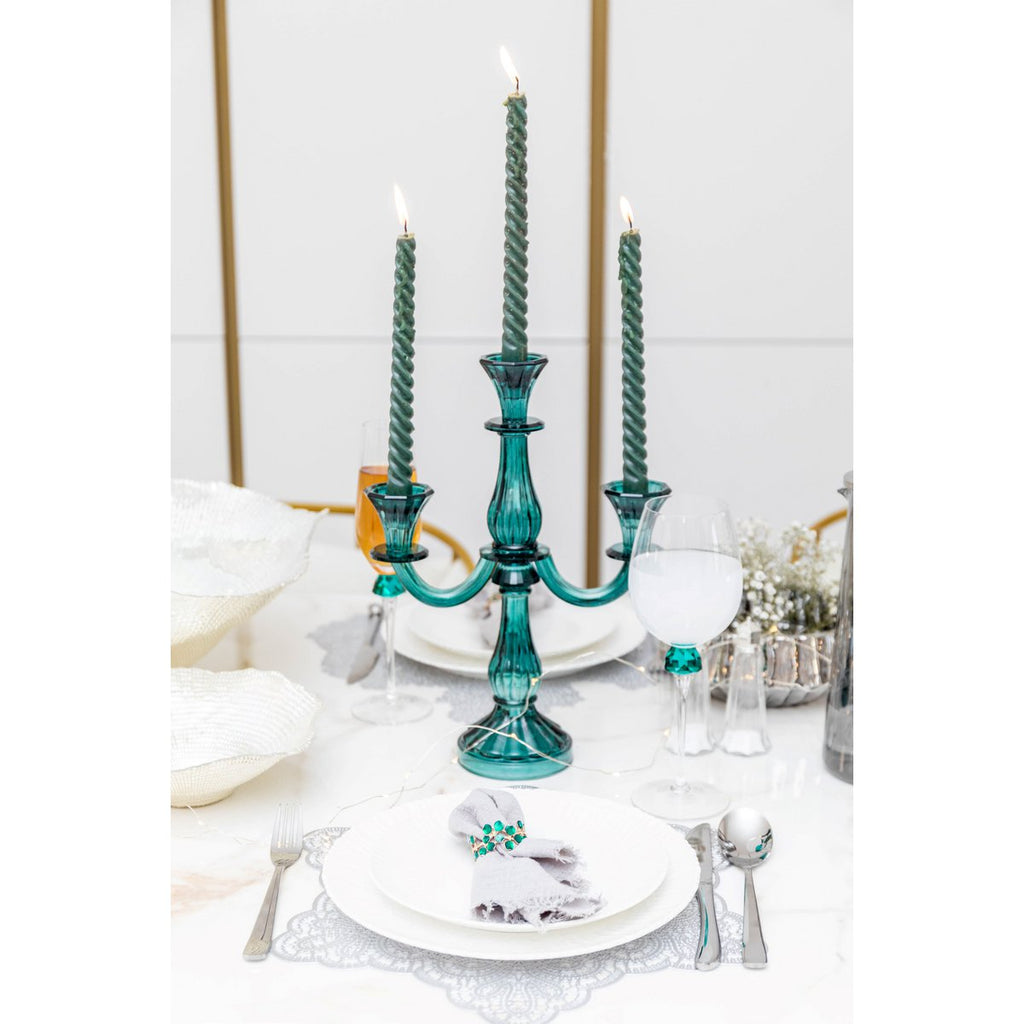 AULICA Kerzenständer Set Türkis - Moderne Glasdekoration für Zuhause

