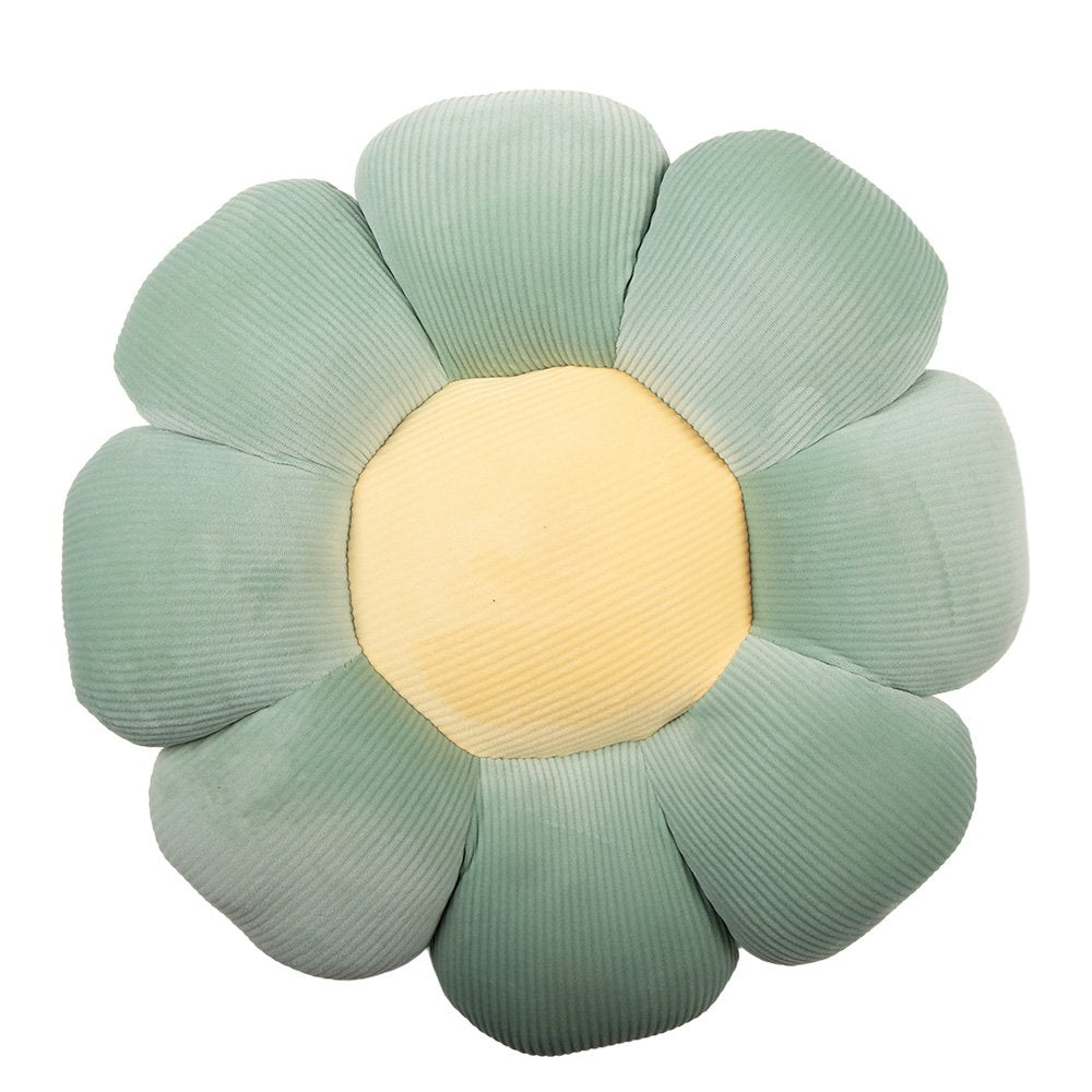 Dekokissen Blume Ø 40x6 cm Grün Polyester