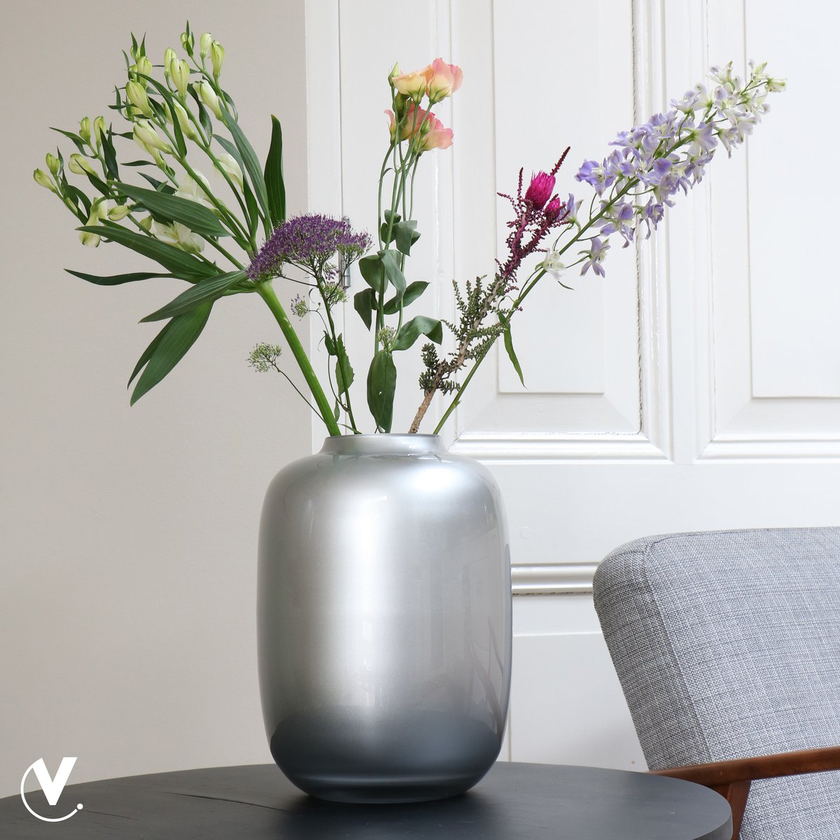 Artic Silber Vase Frontansicht
