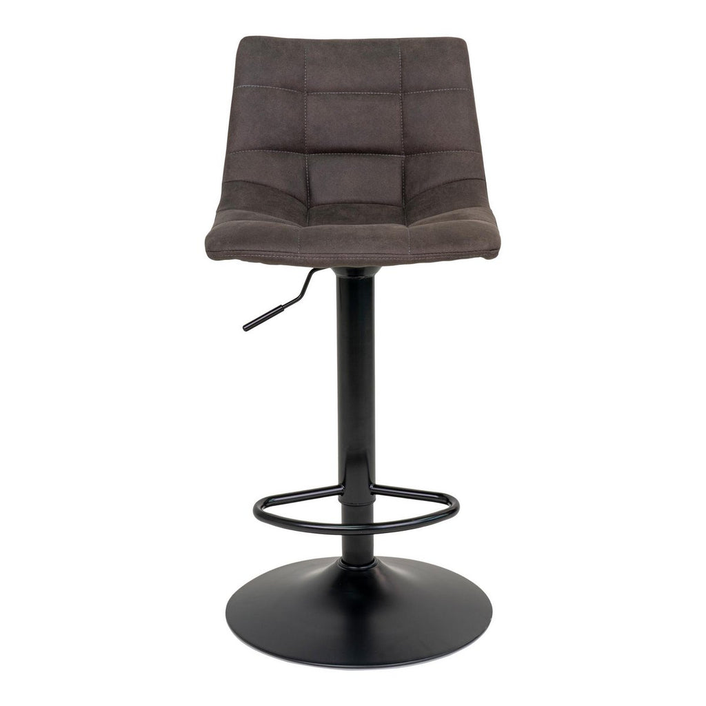 Middelfart Barstuhl – Dunkelgrau, Mikrofaser, schwarze Metallbeine, 43 x 43 x 88/108 cm – 2er-Set