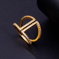 Offener Ring mit geometrischem Pavé