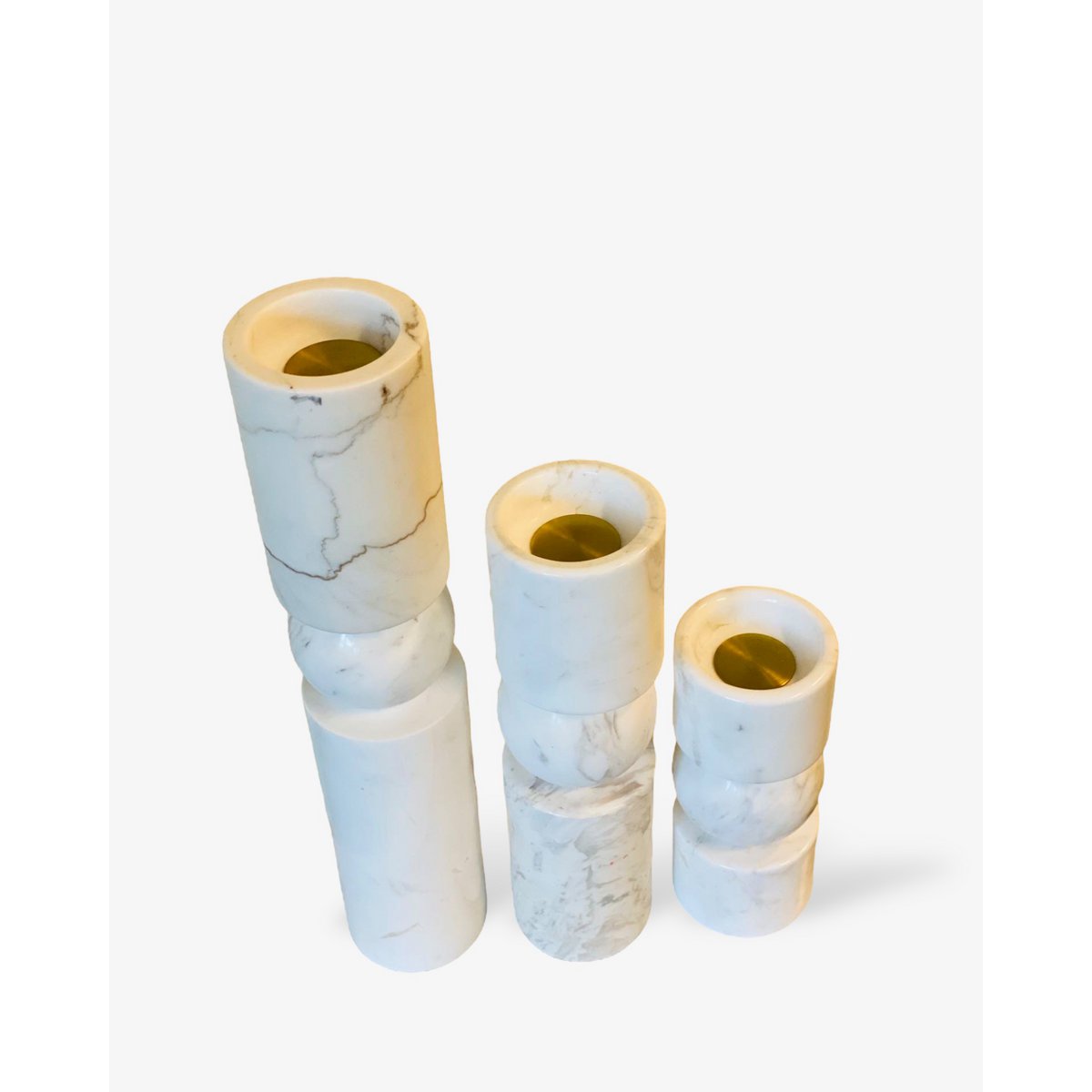 Marmor Kerzenhalter Weiß | Luxuriöser Teelichthalter aus echtem Marmor | H19,5 cm