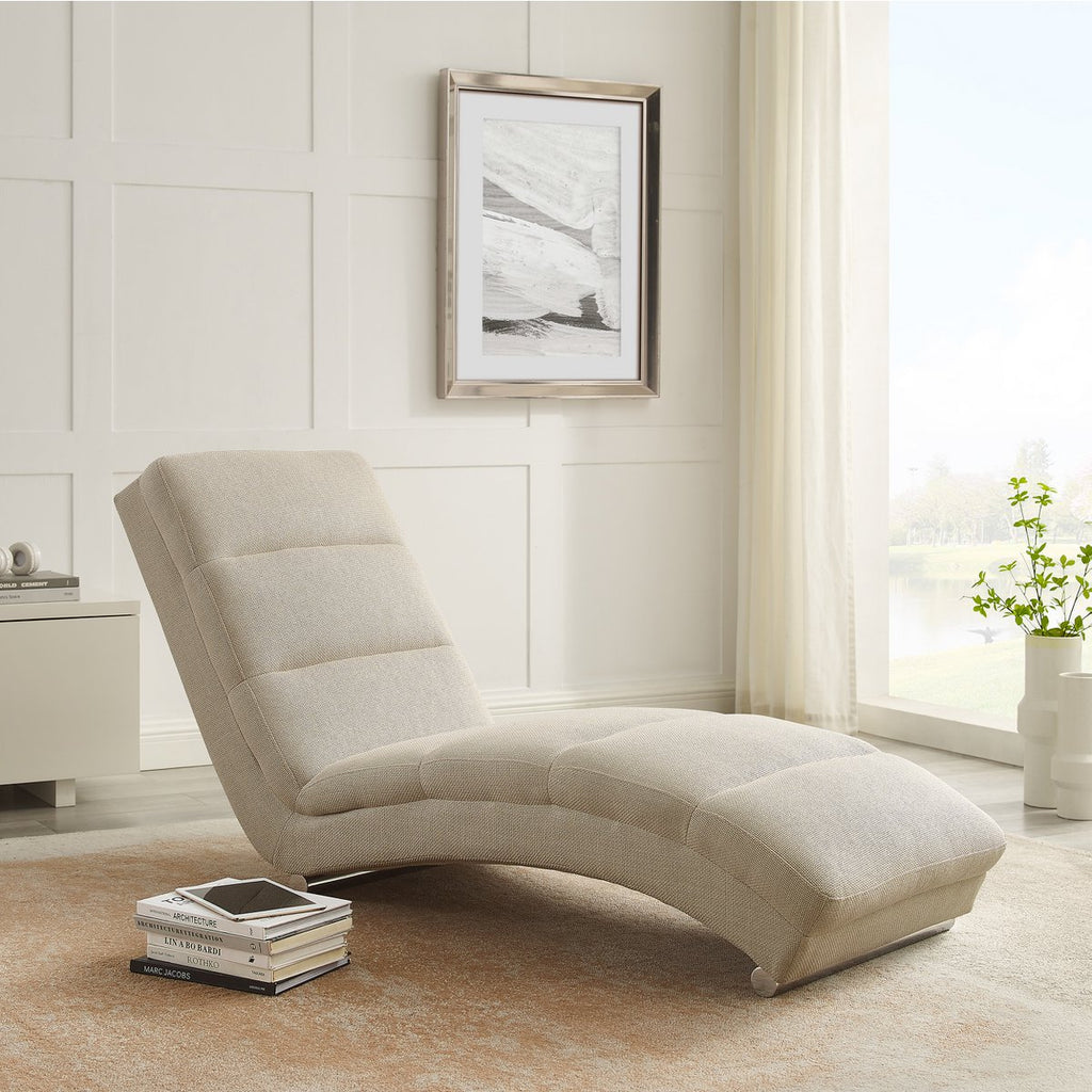 Chaiselongue Strukturstoff Beige