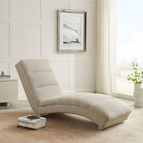 Chaiselongue Strukturstoff Beige