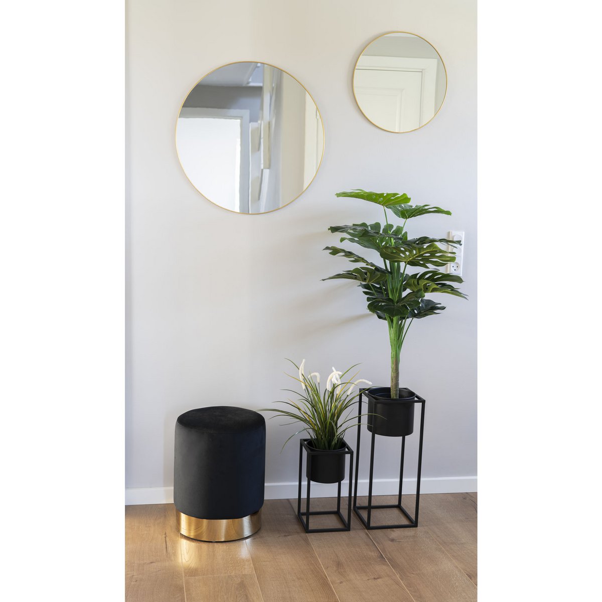 Marla Blumentöpfe – Schwarz, Stahl – 2er-Set