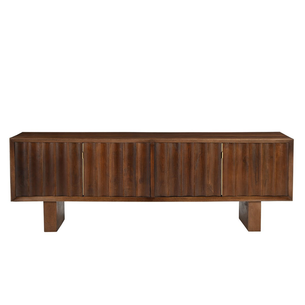 Lowboard Mangoholz 180cm Braun - Sideboard mit 4 Türen und Kufenfüßen