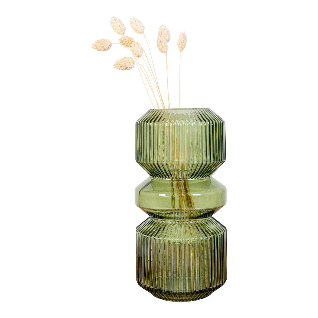 Glas-Vase in Grün - stilvolle hohe Deko-Vase 25 cm