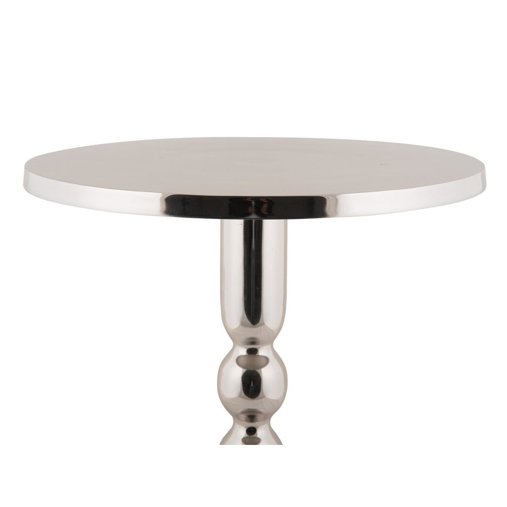 Runder Chrom-Beistelltisch mit glänzender Oberfläche – eleganter Wohnzimmer-Akzent