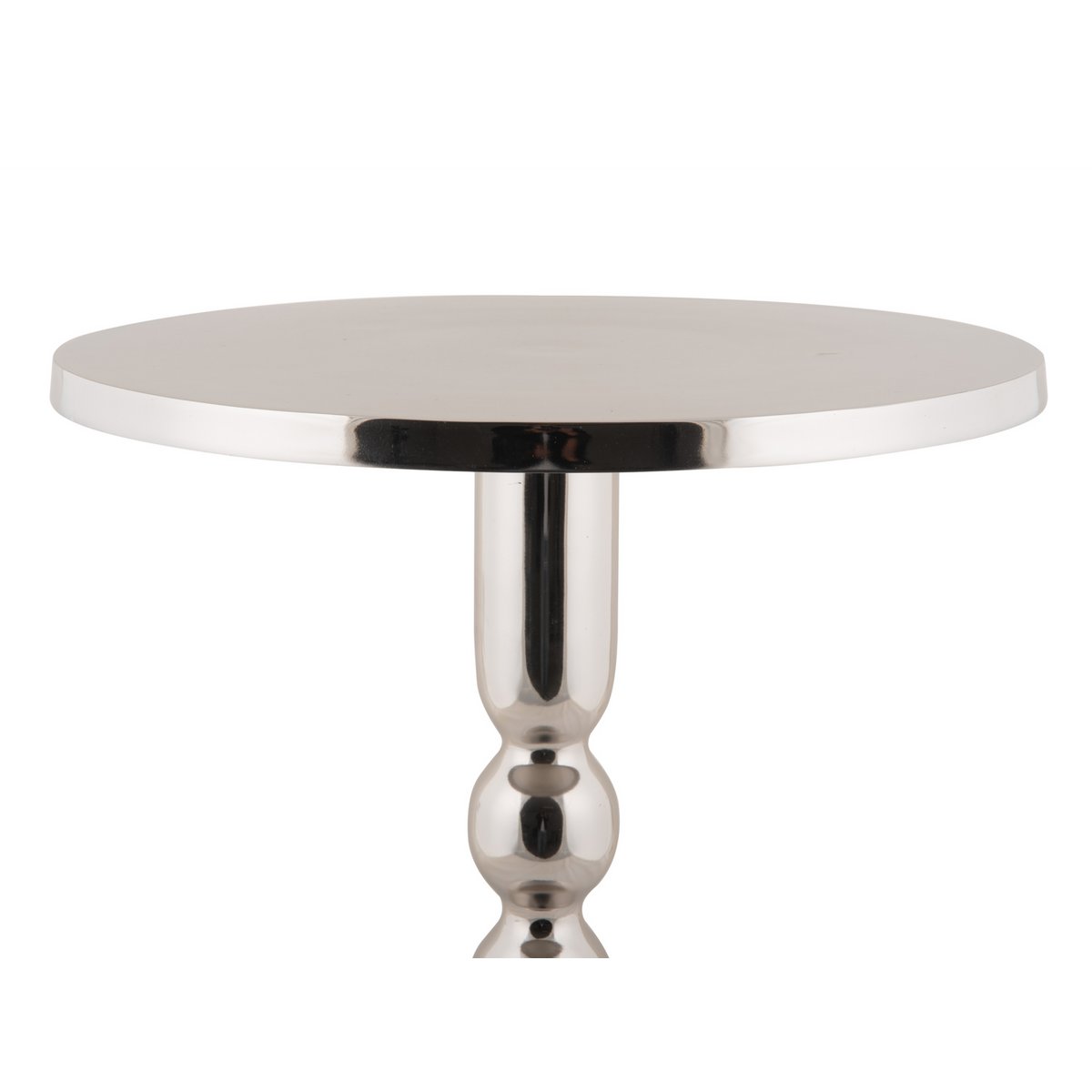Runder Chrom-Beistelltisch mit glänzender Oberfläche – eleganter Wohnzimmer-Akzent