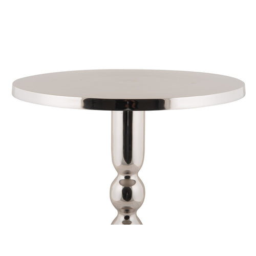 Runder Chrom-Beistelltisch mit glänzender Oberfläche – eleganter Wohnzimmer-Akzent