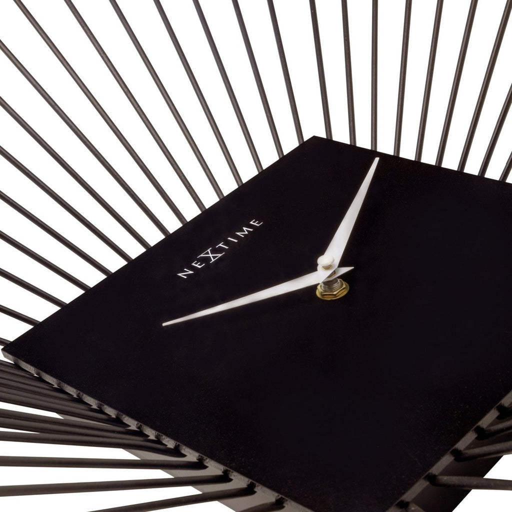 Wanduhr 45x45x15cm - Lautlos - Schwarz - Metall - "Vasco Square"