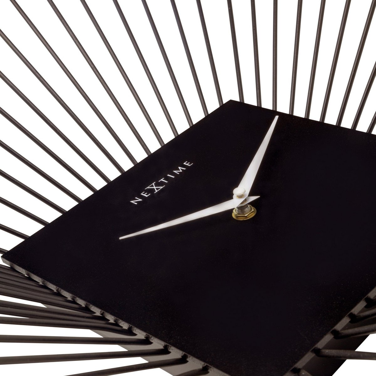 Wanduhr 45x45x15cm - Lautlos - Schwarz - Metall - "Vasco Square"