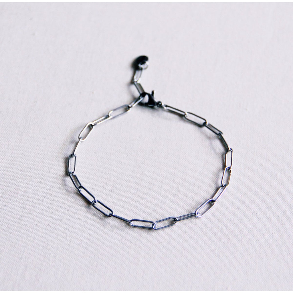 SA809 - Stahl-D-Kettenarmband - Silber