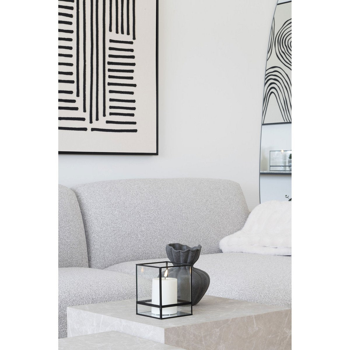 Keramik-Vase in Schwarz - stilvolle Deko-Vase rund