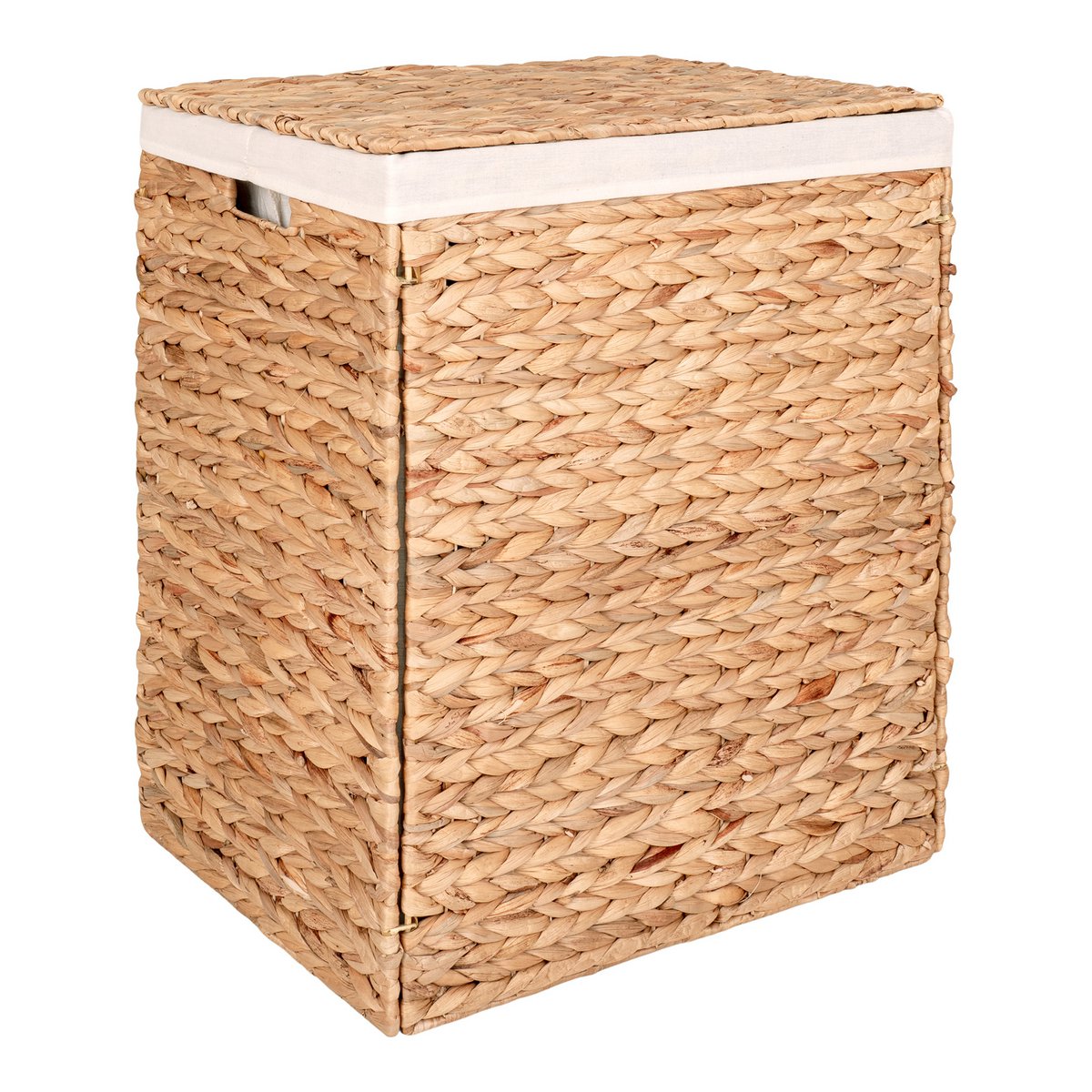 Passo Wäschekorb – Natur, Wasserhyazinthe/Baumwolle/Polyester, 43 x 32 x 55 cm