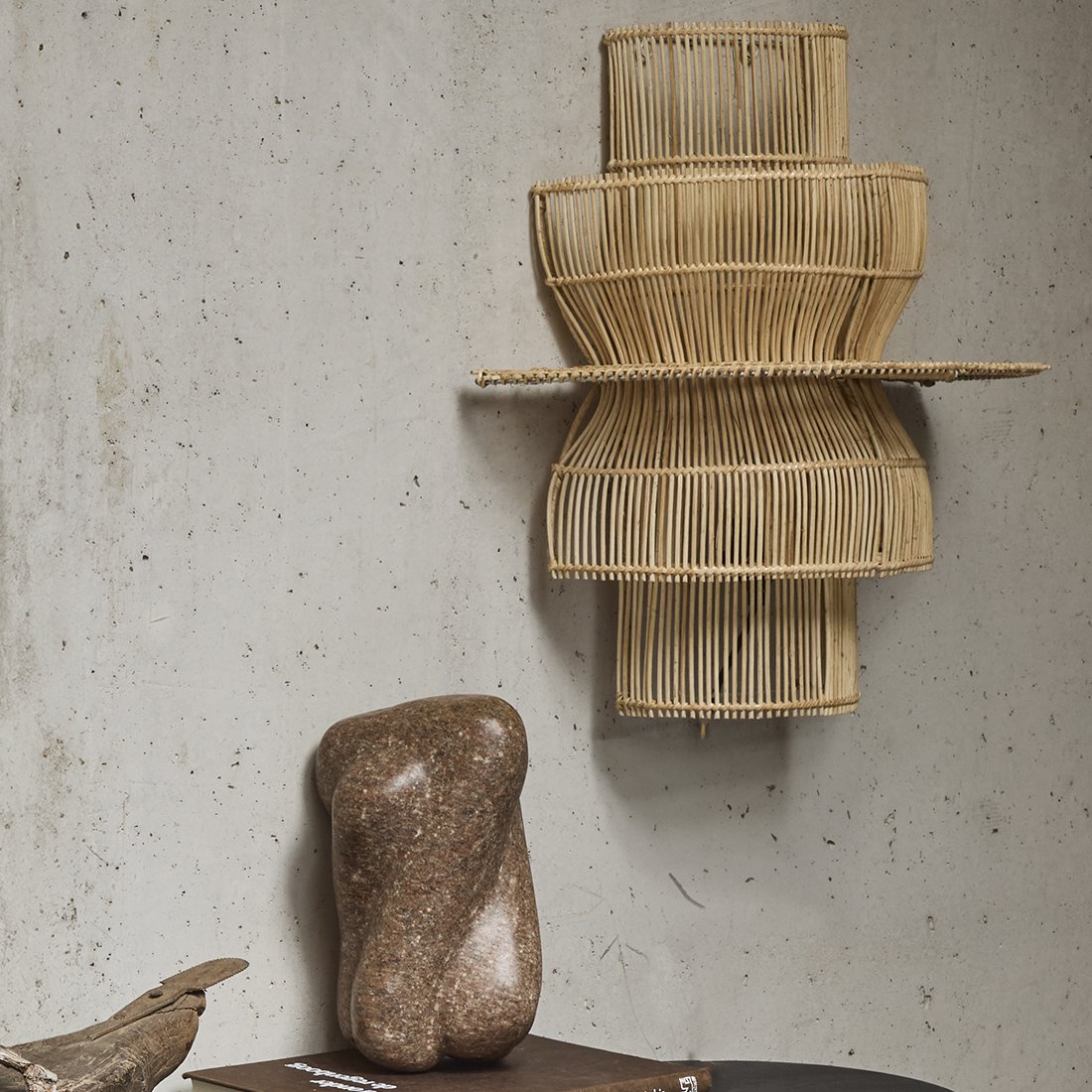 Saturn Wandlamp Rattan