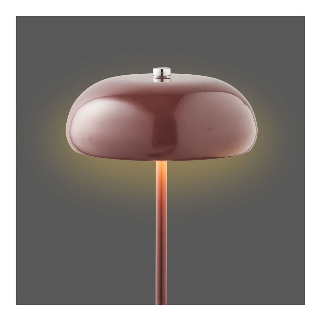 Margate wiederaufladbare Tischlampe Bordeaux – Detailansicht Metalloberfläche