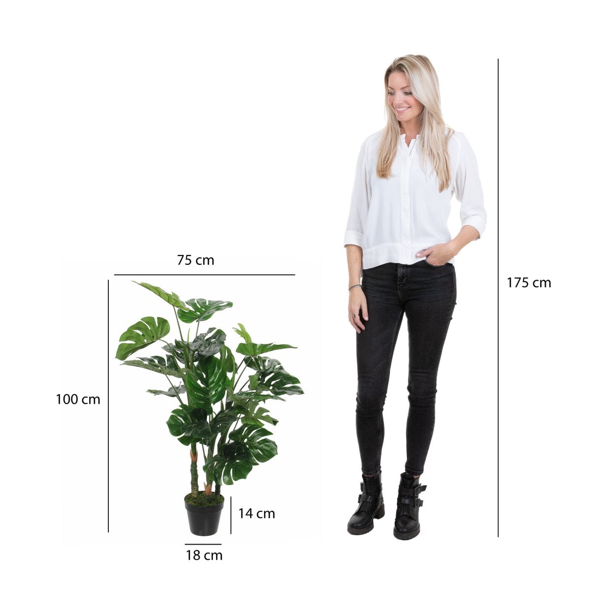 Künstliche Pflanze Monstera grün