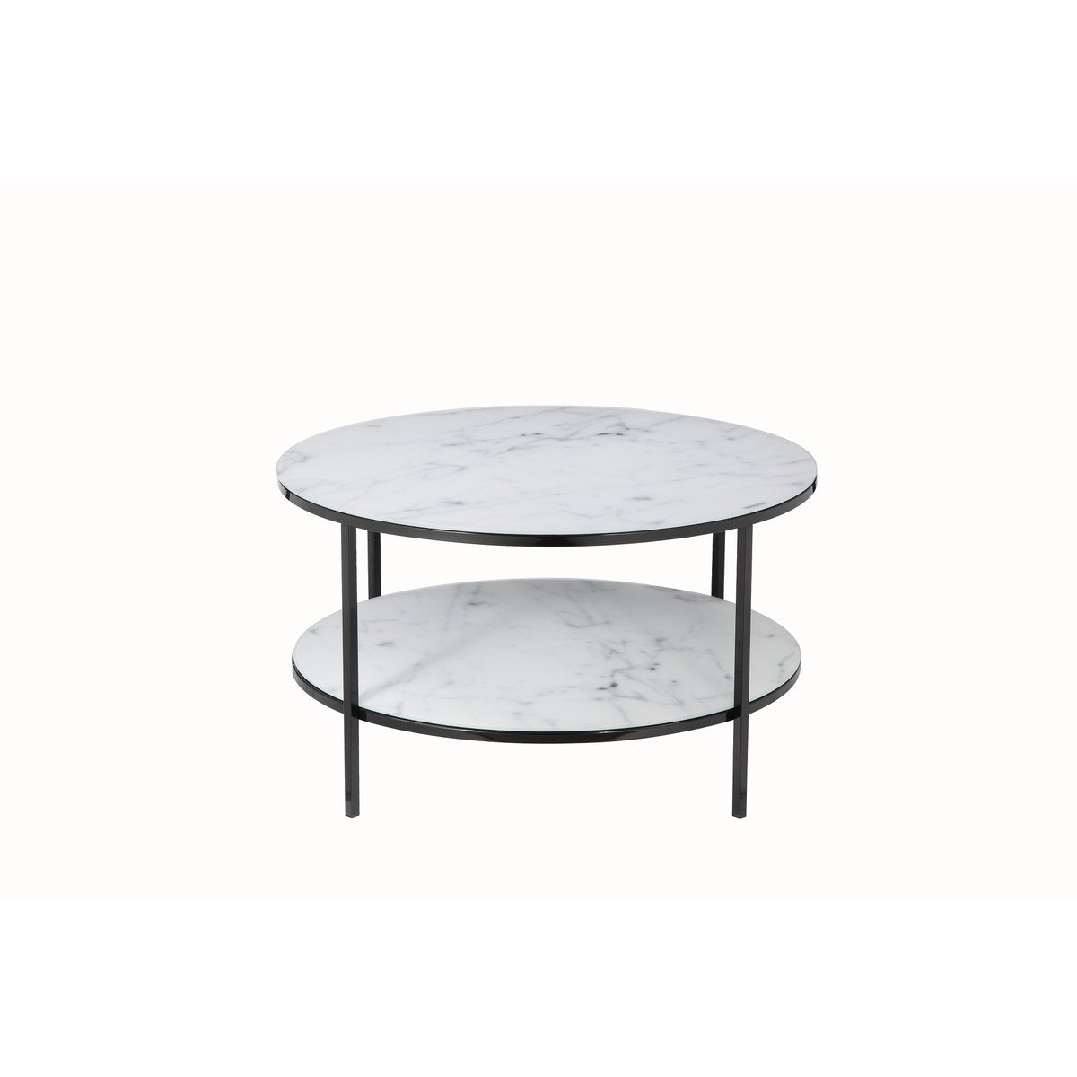 Couchtisch mit 2 Ablagen Ø 80 cm