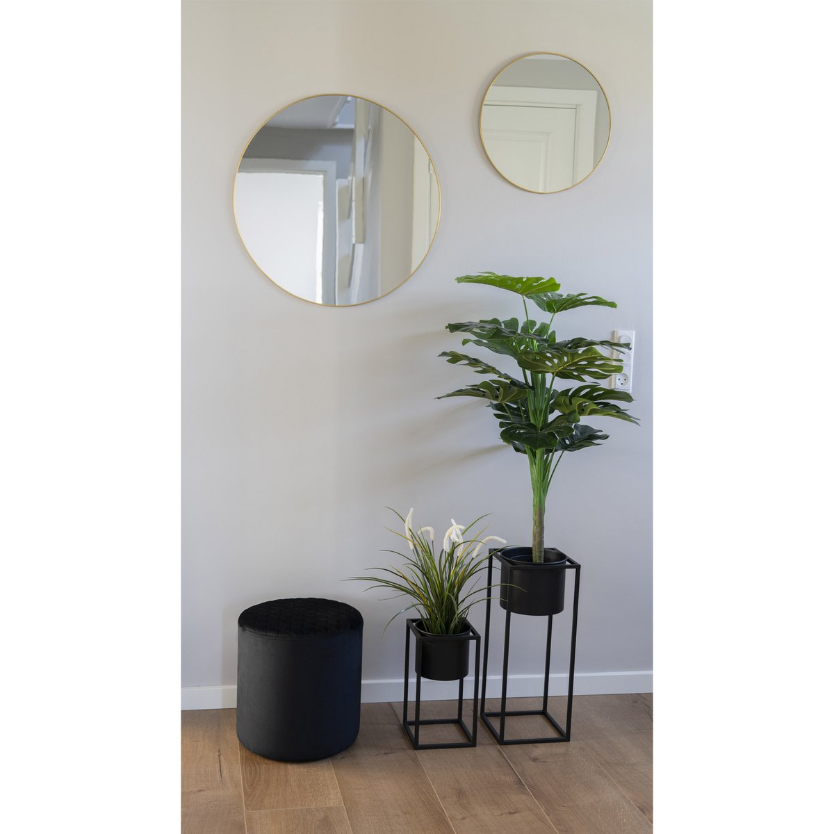 Marla Blumentöpfe – Schwarz, Stahl – 2er-Set