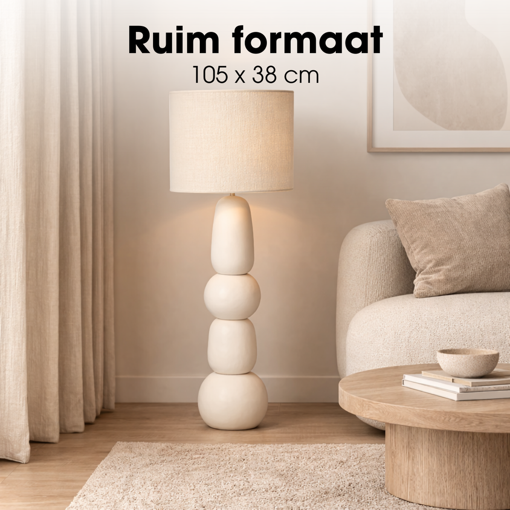 Mica Decorations Menko Stehlampe Creme – E27 Fassung