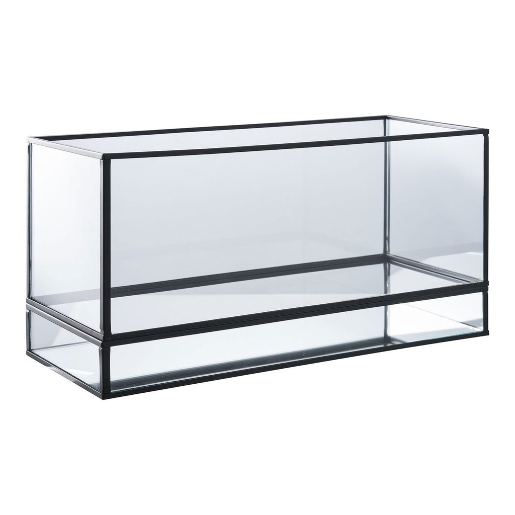 Hurricane Kerzenhalter – Schwarz, Glas, Metall, 30 x 12 x 15 cm
