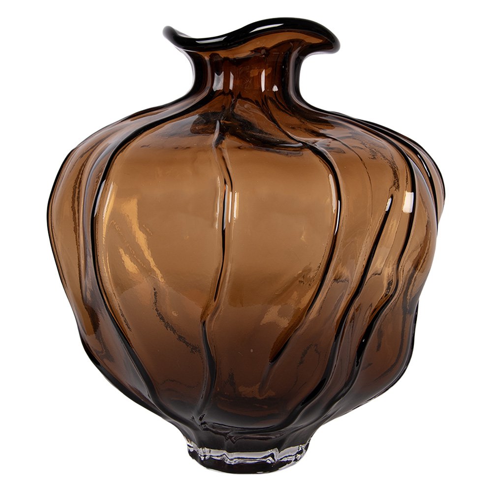 Vase Ø 26x31 cm Braunes Glas