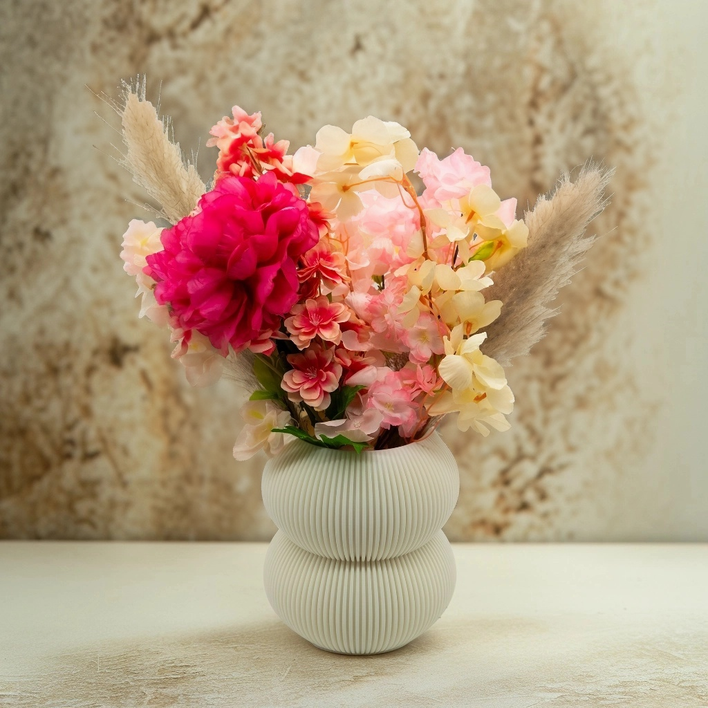 Elaro 3D-Vase – 3D-gedruckte Vase – nachhaltiges PLA – geeignet für künstliche Blumen