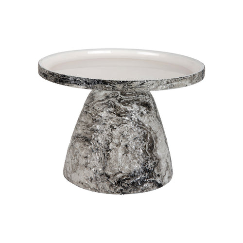 Beistelltisch Mosaik Marmor Weiß rund – Leitmotiv Mosaic Marble Ø 42 cm