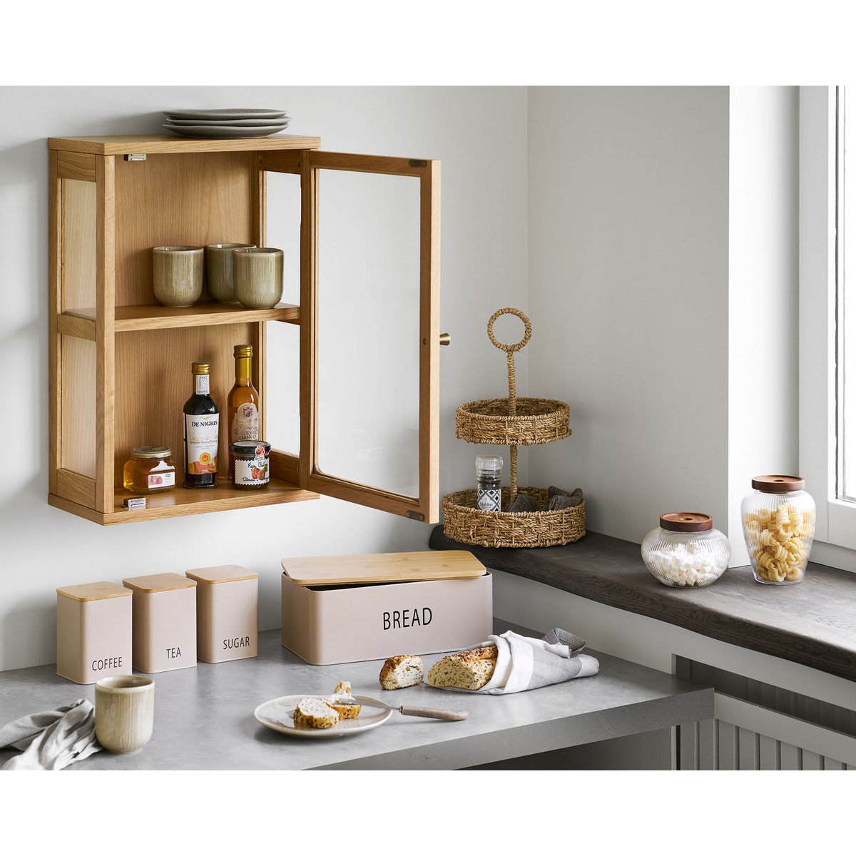 Tula Brotkasten Metall Beige - Seitenansicht