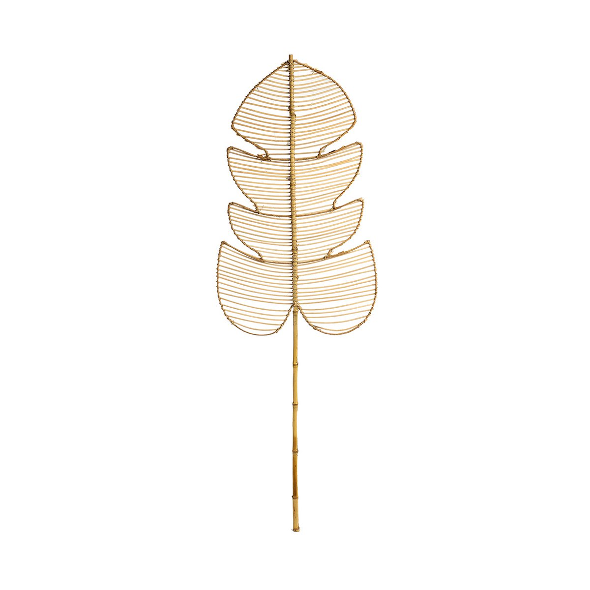 Rattan Monstera Dekoblatt Natur 120 cm - Boho Wanddekoration