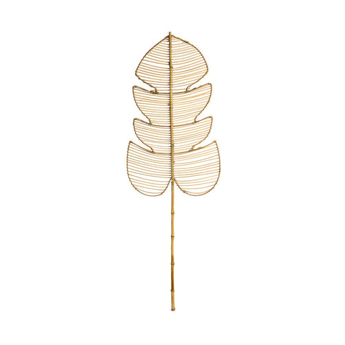 Rattan Monstera Dekoblatt Natur 120 cm - Boho Wanddekoration