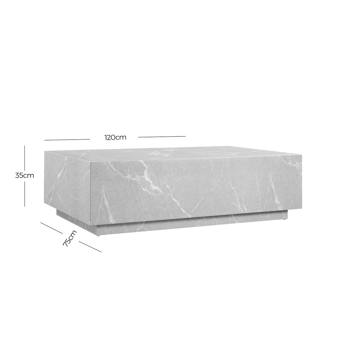 Couchtisch grau 120x75 cm
