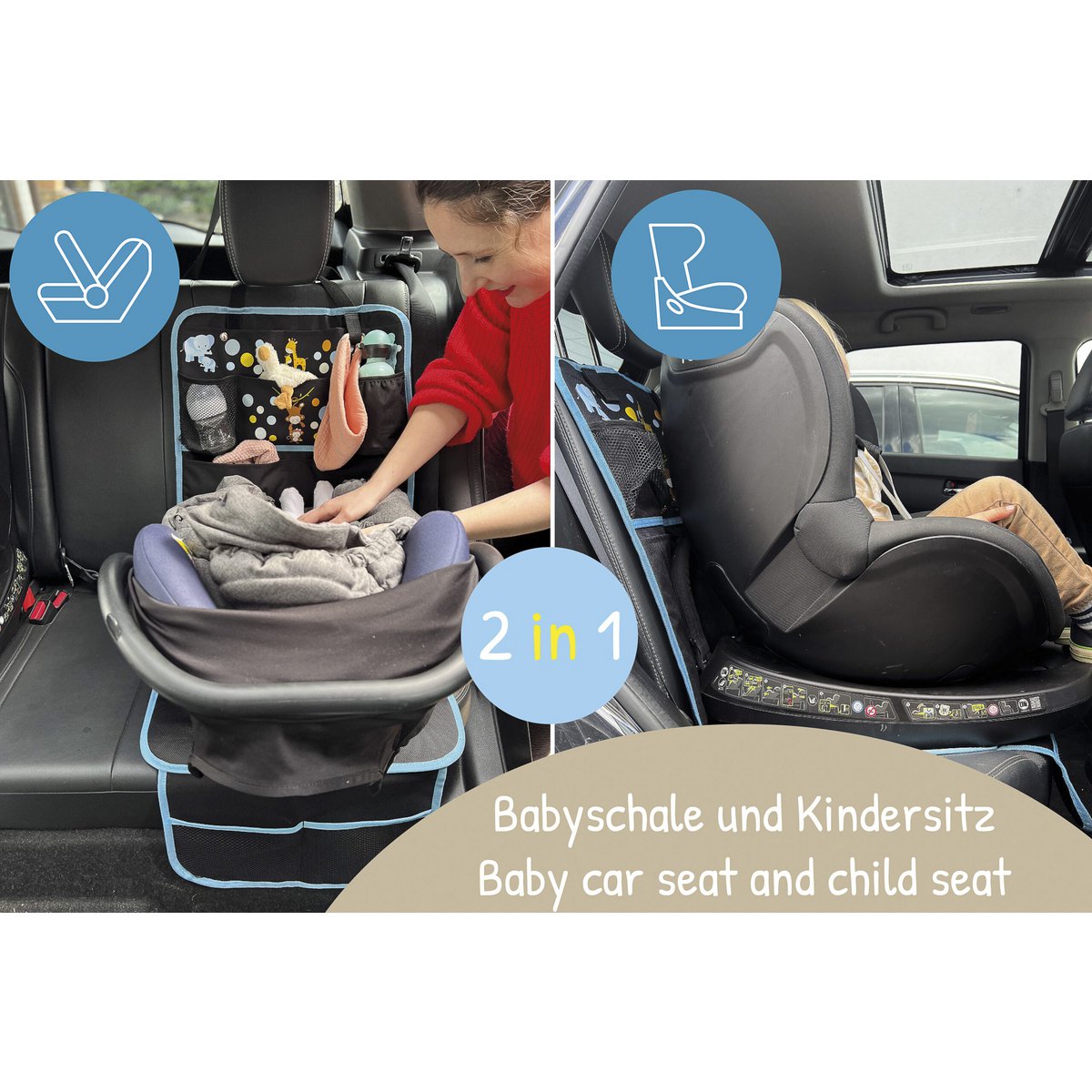 Kinder Autositz Sitzauflage Baby Tiere - Produktdetails