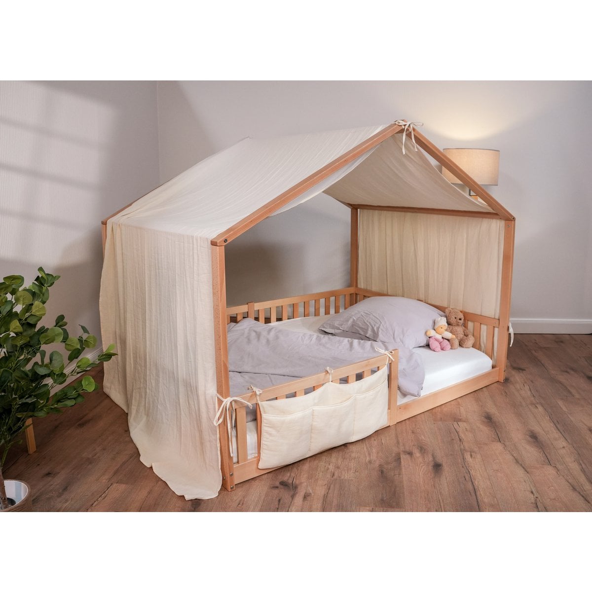 tiSsi® Baldachin Musselin für Hausbetten 120-140x200 cm creme