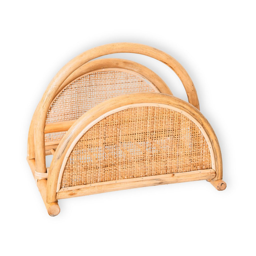 Handgefertigter Zeitschriftenhalter Rattan, Fair Trade aus Java
