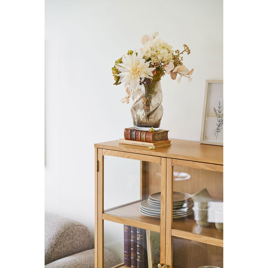 Designer Glasvase in Braun, moderne Vase für Wohnzimmer