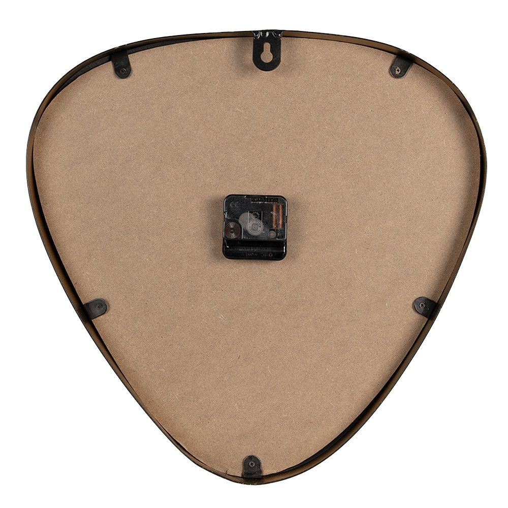 Wanduhr 38 cm, braune Eisen-Wanduhr