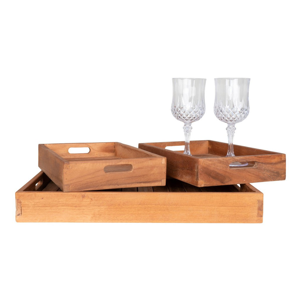 Faro Tablett – Teak, Natur, 3er-Set