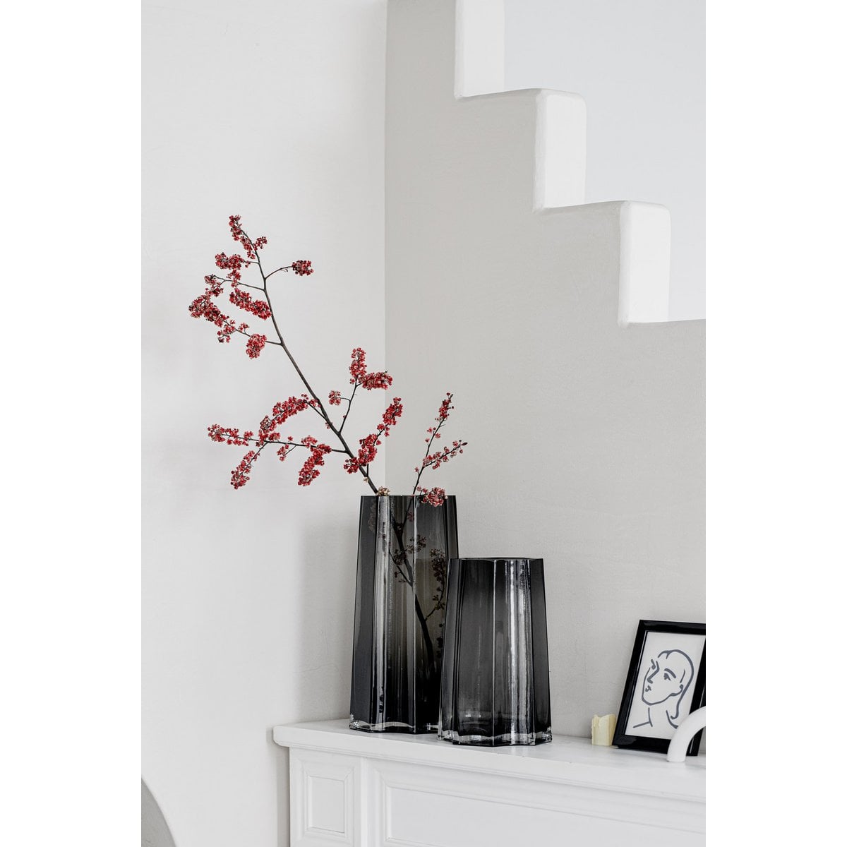 Designer-Vase LENOX in Grau - moderne Wohndekoration